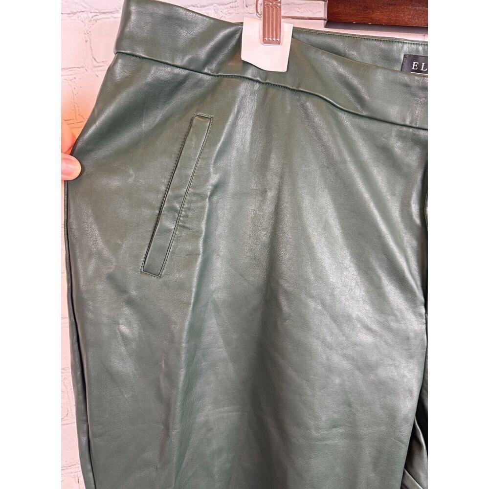 ELOQUII green stretch faux vegan leather cropped ankle pants 24 NWT - Picture 5 of 10